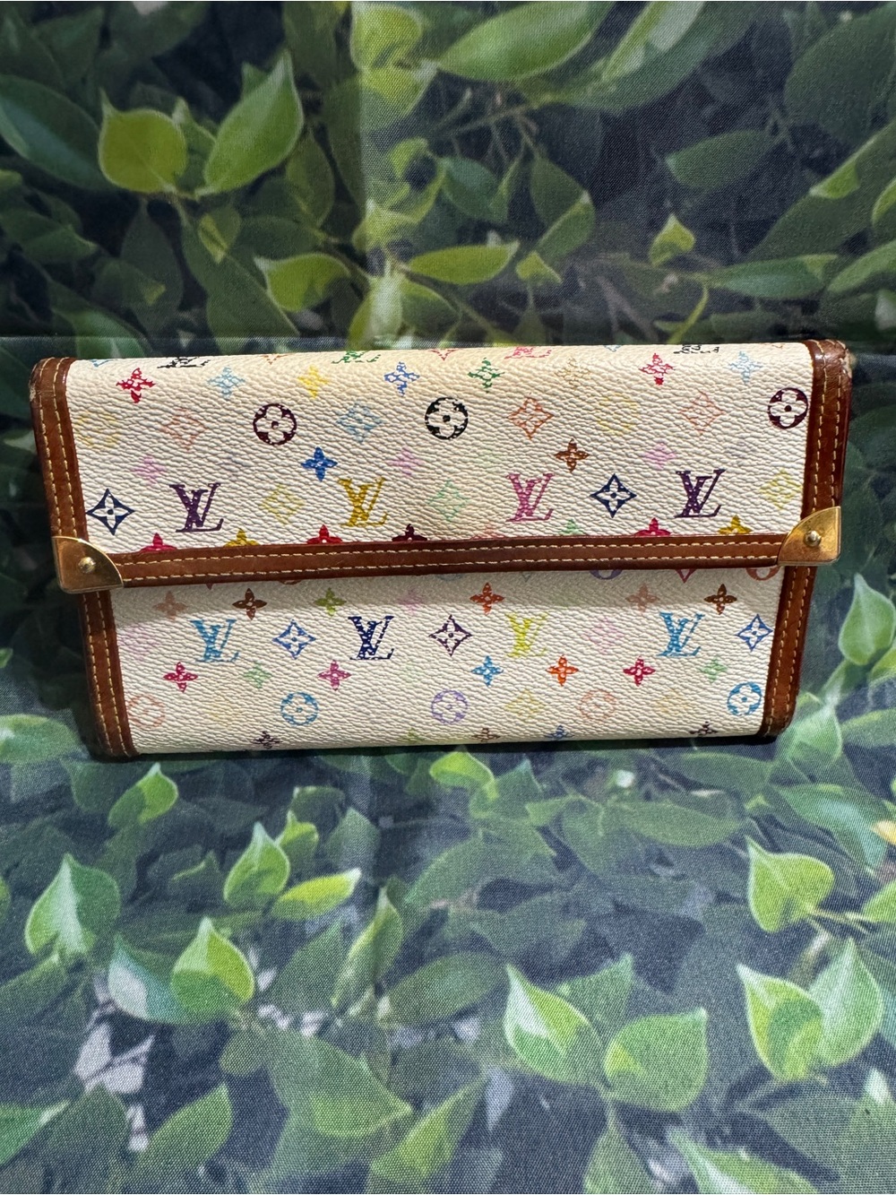Louis Vuitton Rare Murakami White Canvas Wallet